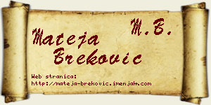 Mateja Breković vizit kartica